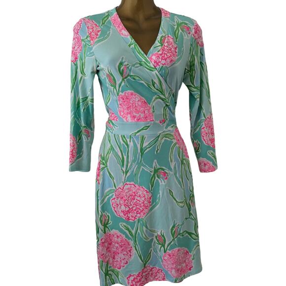 Lilly Pulitzer Sz L MERIDIAN Floral Wrap Dress - Picture 1 of 10